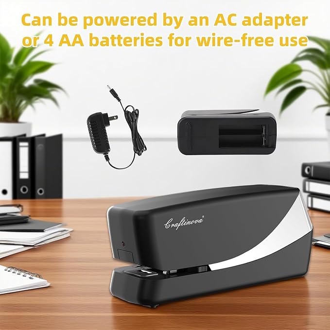 Electric Stapler, Automatic Stapler, Include 2000 Staples and 1 Staple Remover, Heavy Duty, Store 210 Staples，AC or Battery Powered, 25 Sheet Capacity