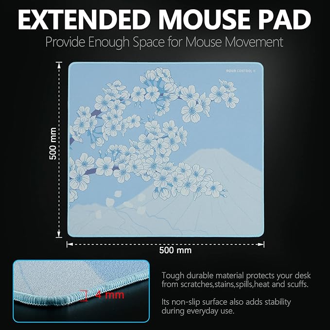 X-Raypad Aqua Control 2 Gaming Mouse Pad, Ultra-High Precision Mouse Pad with Perfect Speed and Control Capability, Consistent X and Y Glide, Designed for Fps Players with Low DPI Requirements