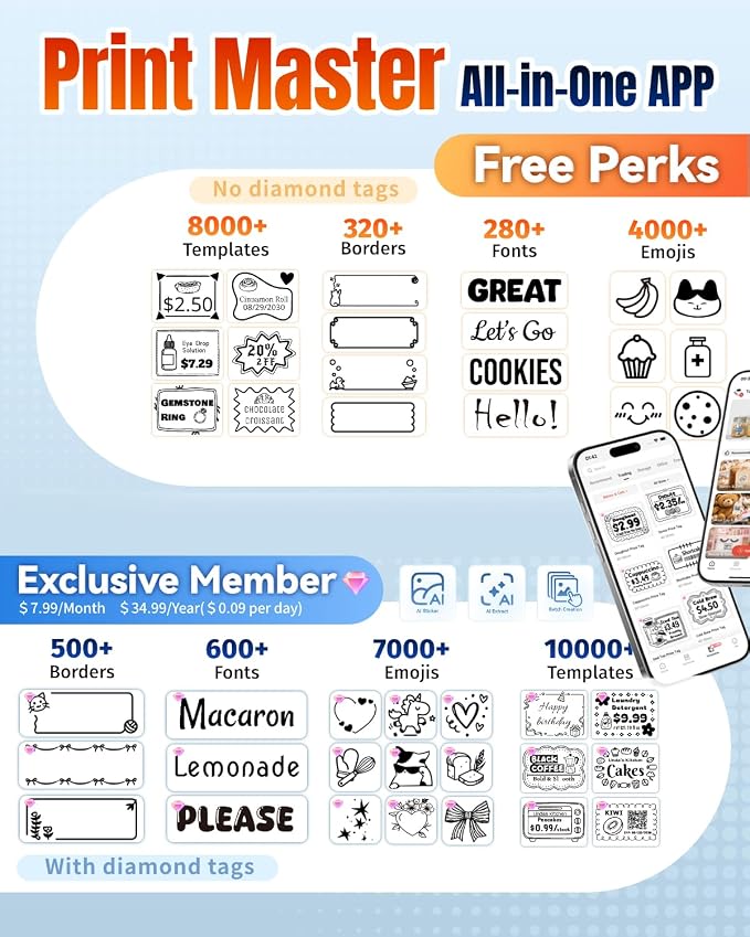Phomemo M110 Label Maker Machine - Portable Barcode Thermal Label Printer | Bluetooth Address Printer Stcker Maker for Small Business Office Home School Supplies Kids Name Labels Ebony Black