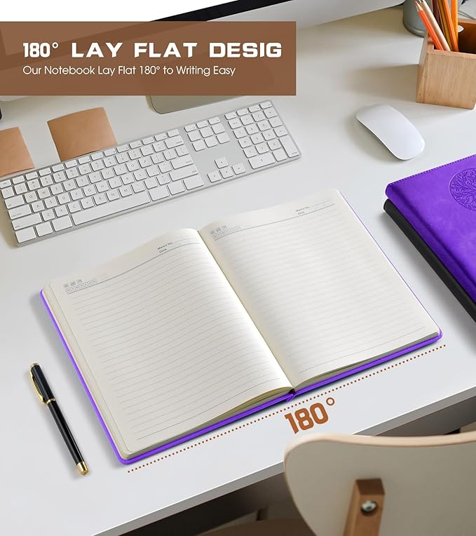 Lined Journal Notebook for Women Men,256 Pages A4 Large Hardcover Leather Journals for Writing,Travel,Business,Work,School,College Ruled Notebooks for Note Taking, Diary Notepad 8.6"×11"