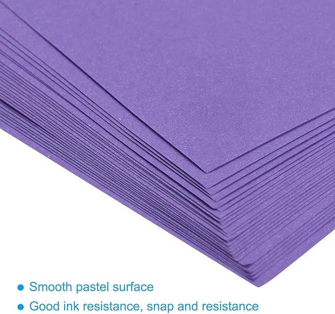 MECCANIXITY 100 Sheets Colored Copy Paper 8.3 x 5.8 Inch Printer Paper 80gsm Dark Purple for Office Printing, Document Copying, Invitations, Forms, Art Projects