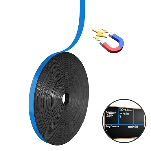 CHUNNIAO Blue Magnetic Whiteboard Tape for Classroom&Office,Fine Lines - 1/5 in x 40 yd x 24 mil,High Energy Thin Magnet Strips,120 Ft Suit for Large White Board