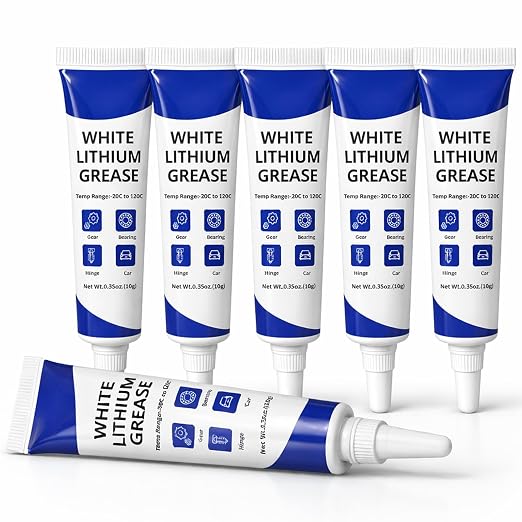 6-Pack 3D Printer Grease Lubricant for Gears Parts, Multi-Purpose Lubricant Grease for FDM 3D Printer Parts, Gears, Guide Rails and Lead Screws, Smooth Motion Support, Low Odor Grease Paste, 10g × 6