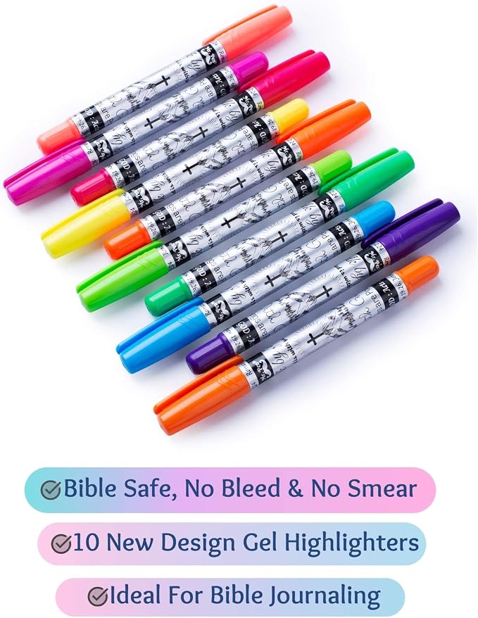 Mr. Pen- No Bleed Gel Highlighters, Assorted Colors, 10 Pack | Bible Highlighters and Pens No Bleed, Bible Markers for Study, Journaling, School Supplies and Accessories
