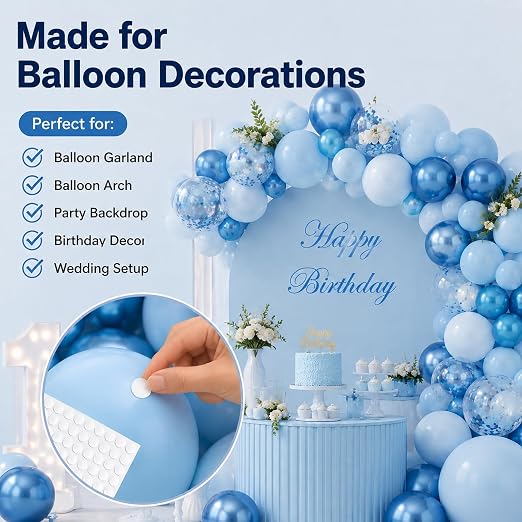 1000PCS Clear Glue Dots Double Sided Removable 10mm for Balloon Crafts DIY | Clear 10mm Dots on 10 Sheets, Peel-Press-Stick for Balloons, Photos, Crafts, Removable from Walls, Glass, Paper—No Remains