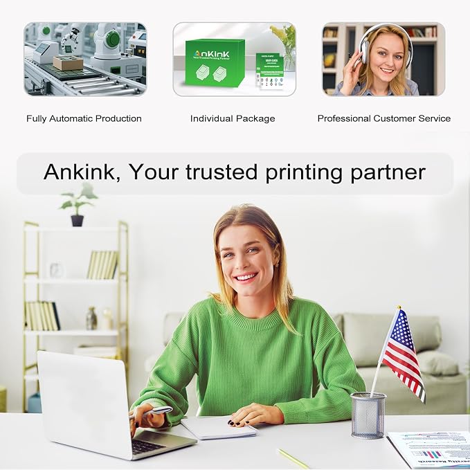 Ankink 63XL Ink Cartridges Replacement for HP 63 XL (Color/Tricolor 2-Pack) | Work with HP63 HP63XL 3830 4650 4652 4655 5200 5252 5255 5258 4520 4512 1112 2132 3630 3632 4511 4510 3833 3634 2130 Printers