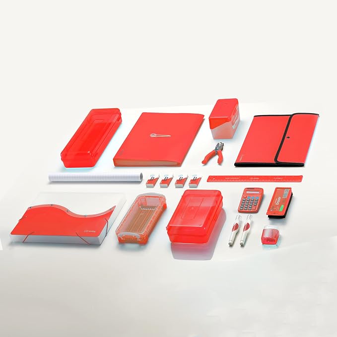Plastic Folders with Pockets and Prongs Red - Two Pocket Folder with Brads - 3 Prong Folders with Pockets for Letter Size Sheets, Also Available in Blue, Green, Purple, Pink, and Grey, 1 Pc –by Enday
