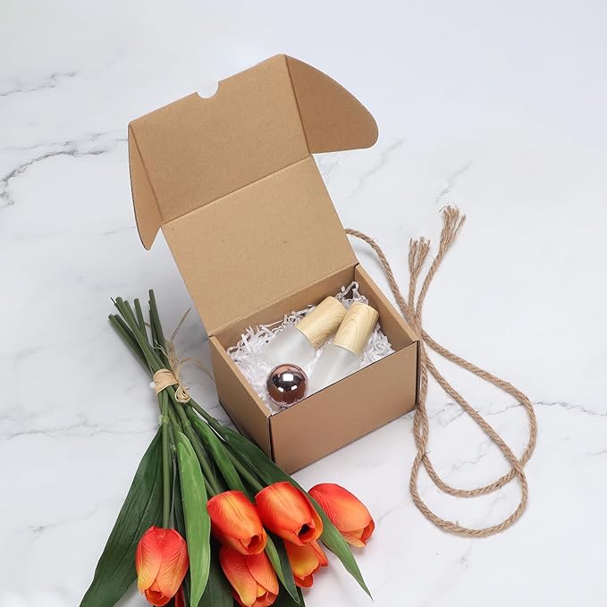 HORLIMER 6x4x4 inches Small Shipping Boxes Set of 25, Brown Corrugated Cardboard Box Literature Mailer