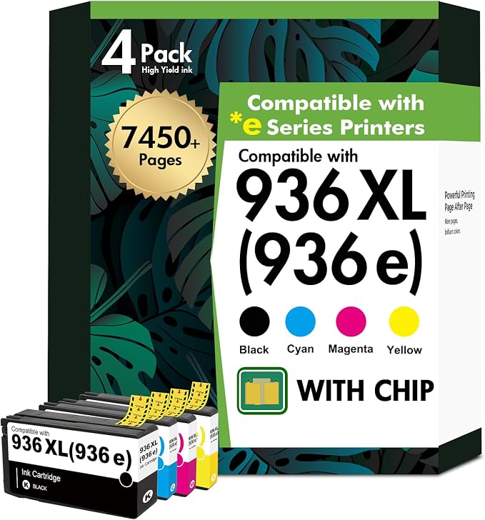 936XL 936 936e Ink Cartridges Combo Pack for HP Printers 9125e 9730e 9120e | Replacement for HP 936e 936XL 936 Black and Color Combo Pack for OfficeJet Pro 9130 9135e 9122e 9128e 9110b 9120b Printer