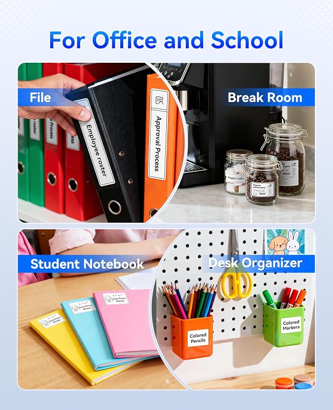 NIIMBOT B1 Label Maker with Tapes Set, 2 Inch Thermal Printer, Sky Blue | Labeling for Home Office School Small Business, Crafts, Retail,Support Smartphones & PC,Come With 3 Rolls Tapes