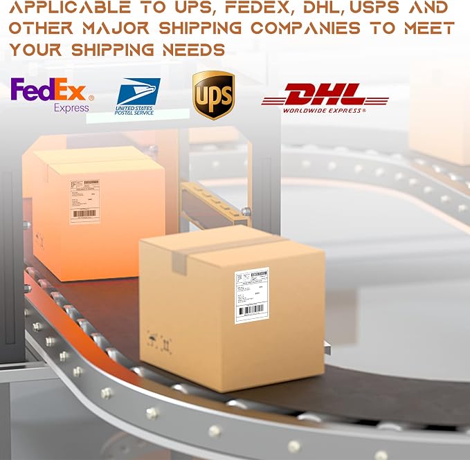 MFLABEL 4x6 Direct Thermal Labels (8000 Labels) 4" x 6" Perforated Shipping Labels Compatible with Zebra Printers Fanfold Thermal Label Stickers for Shipping Packages - 8 Stacks White Labels