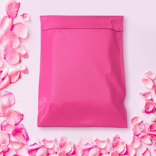 Pink Poly Mailers 14.5x19 100 Pcs, Cute Waterproof Shipping Bags with Self-Seal Adhesive, Durable Tear-Resistant Shipping Envelopes for Clothing