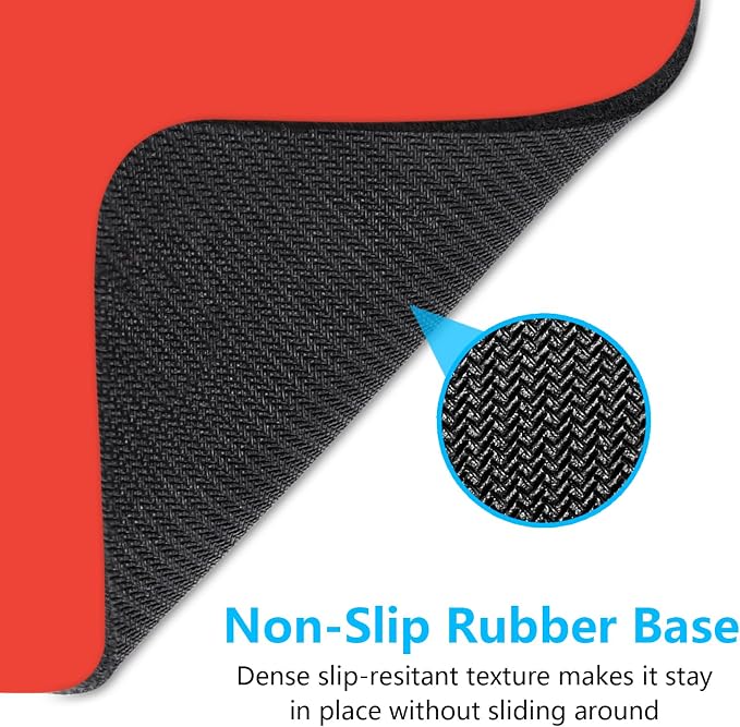 Dapesuom Small Mouse Pad, 6 x 8 Inch Thick Rubber Premium-Textured Non-Slip Portable & Washable Mini Mouse Mat for Women Men Wireless Laptops Keyboard Tray Gaming Work Computer Office Travel, Red