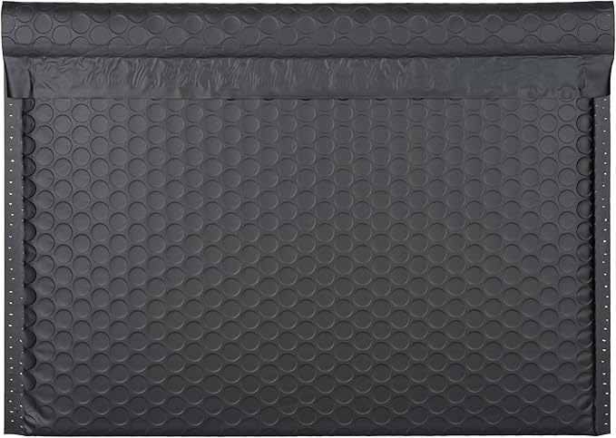 Black Side-Loading Bubble Mailers 12 x 9 Inches,Self-Seal Padded Mailing Envelopes, Pack of 27
