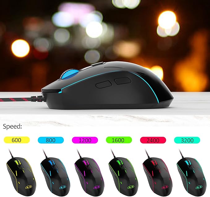 MageGee GT838 Gaming Keyboard and Mouse Combo, 104 Keys RGB Backlit Quiet Wired Keyboards for Laptop PC MAC, with Number Pad, Metal Panel, Anti-Ghosting, White Black