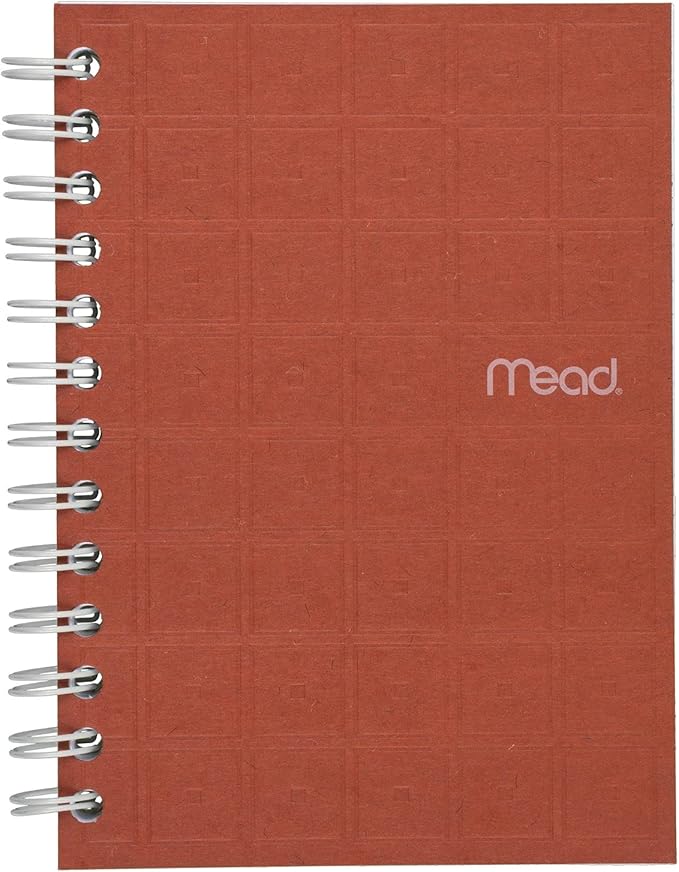 Mead Spiral Notebook, College Ruled Paper, 80 Sheets, 7" x 5", Recycled, Assorted Colors, Color Selected For You, 1 Count (45186)