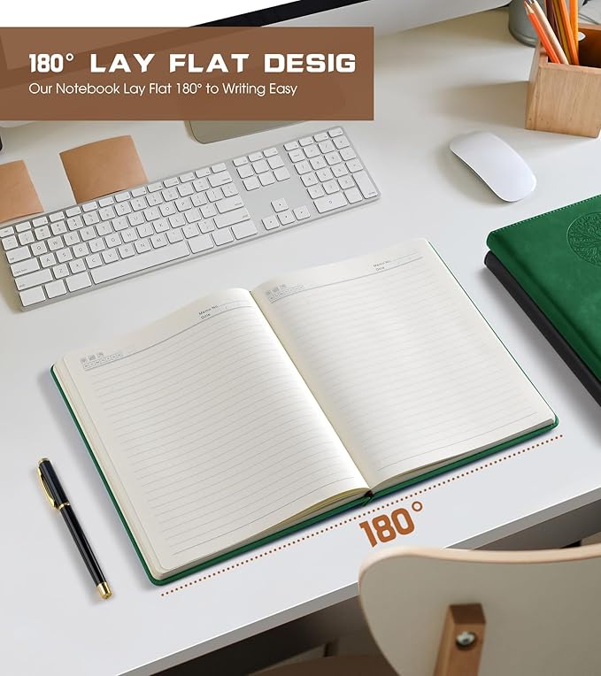 Lined Journal Notebook for Women Men,256 Pages B5 Large Hardcover Leather Journals for Writing,Travel,Business,Work & School,College Ruled Notebooks for Note Taking,Diary Notepad 7.8"×10.2"
