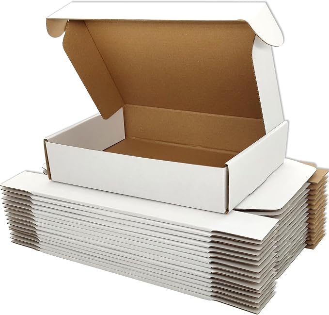 9x6x2 Shipping Boxes Set of 50, White Mailer Corrugated Cardboard Box | for Packaging, Literature, Packing, Mailing, Storage, Small Business, Moving, Gift, Supplies, Quick Fold, Tab Locking