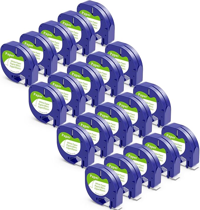 Label KINGDOM 20 Pack Replace for Dymo Label Maker Refills Compatible with Dymo Label Tape 91330 10697 Refills, Lt Paper Self-Adhesive Labeling Tape for Labeler LT-100T LT-100H LT200B Plus QX50