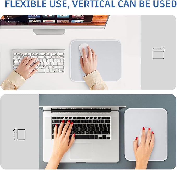 White Mouse Pad, Nice and Cute Mouse Pad, Splash-Proof Textured 10.2 x 8.2Inch, Stitched Edge Non-Slip Waterproof Rubber Mouse Pad