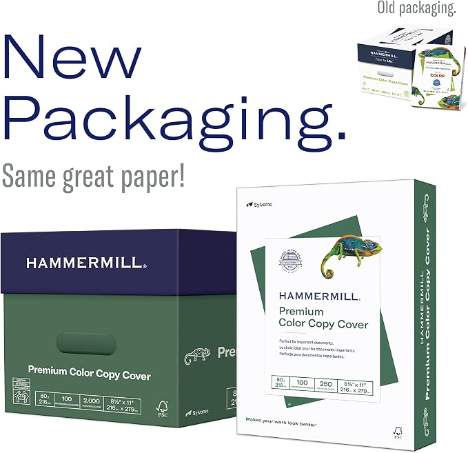 Hammermill Cardstock, Premium Color Copy, 100 lb, 18 x 12-100 Bright, Made in the USA Card Stock, 133201R, White -1 Pack (250 Sheets)