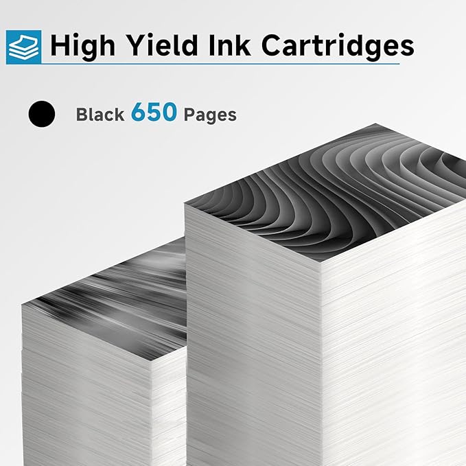 63XL Ink Cartridges Replacement for HP Ink 63 XL HP63 HP63XL 2 Black | Fit for HP63 3830 5255 5258 4650 Envy 4520 4512 Deskjet 3632 1112 3637 3630 Printers BK
