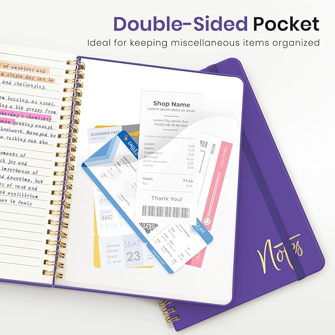 Lined Spiral Journal Notebook for Women, A5 College Ruled Journals for Writing, Hardcover Notebooks for Work, Note taking and Office School Supplies,140 Pages - Periwinkle Blue