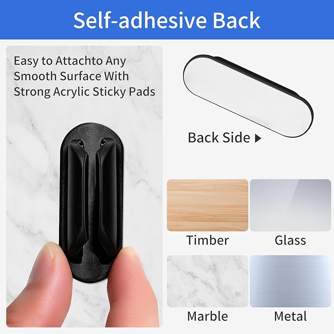 6 Pcs Adhesive Pencil Holders for Desk,Pen Organizer for Office Home | Silicone Pen Holder,Upgraded Sticky Pads,Perfect for teachers, classrooms, offices & home