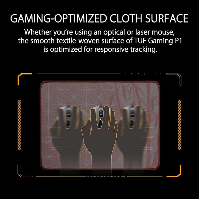 ASUS TUF Gaming P1 Portable Gaming Mouse pad (Triple Guard Protective Coating, Water-Resistant Surface, Durable Anti-fray Stitching, and Non-Slip Rubber Base) - Demon Slayer, NEZUKO