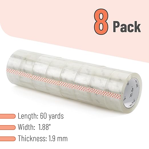 Mr. Pen- Packing Tape, 8 Pack, 2” Wide, 60 Yards, Shipping Tape, Clear Packing Tape Heavy Duty