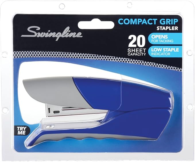 Swingline Stapler, Compact Grip, 20 Sheets, Assorted Colors, Color May Vary (S7071793E)