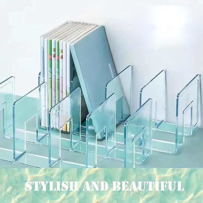 4 Pack Clear Acrylic File Organizer, Purse Organizer, File Sorter Desktop File Folder Organizer for Book, Envelopes, Mail, Document, Notebook, Office Supplies, Handbag