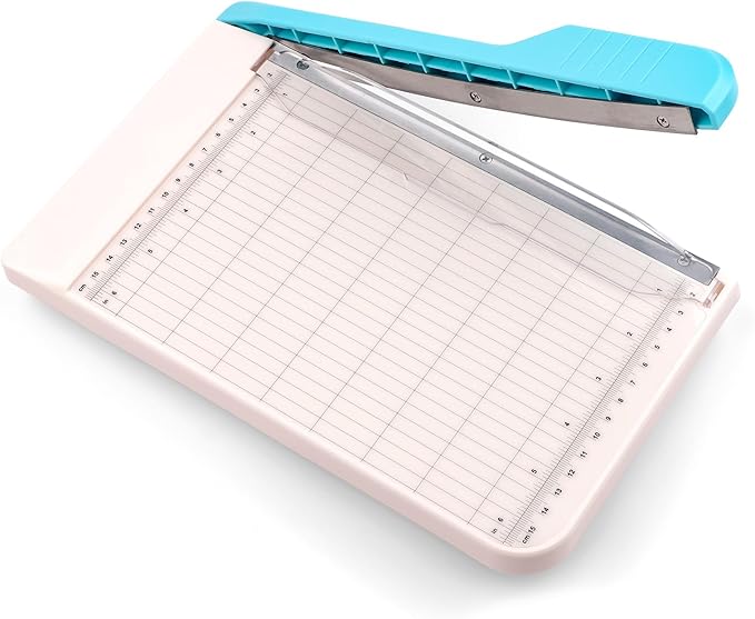 Briartw Professional 9" Guillotine Paper Trimmer & Craft Cutter - Precision Blade for Paper,Photos,Cardstock,Fabric,Leather with Self-Sharpening Blade, Inch/Cm Grid, Portable Paper Cutter for Crafting