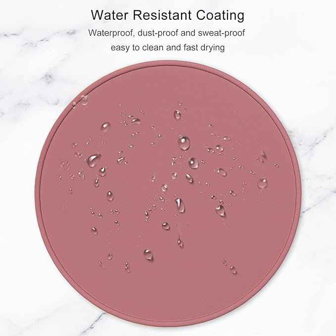 Hsurbtra Mouse Pad, Premium-Textured Small Round Mousepad 8.7 x 8.7 Inch Dark Red, Stitched Edge Anti-Slip Waterproof Rubber Pretty Cute Computer Mat for Office Home Gaming Laptop Men Women Kids