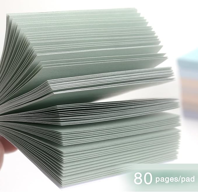Vintage Colors Sticky Notes 3x3 inch, 8 Pads, Self-Stick Note Pads, Super Sticky Self-Adhesive Sticky Notes, 8 Pads/Pack, 80 Sheets/Pad