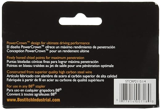 Value Pack of 6 Boxes Stanley Bostitch B8 Powercrown Premium 1/4" Staples (Stcrp21151/4)