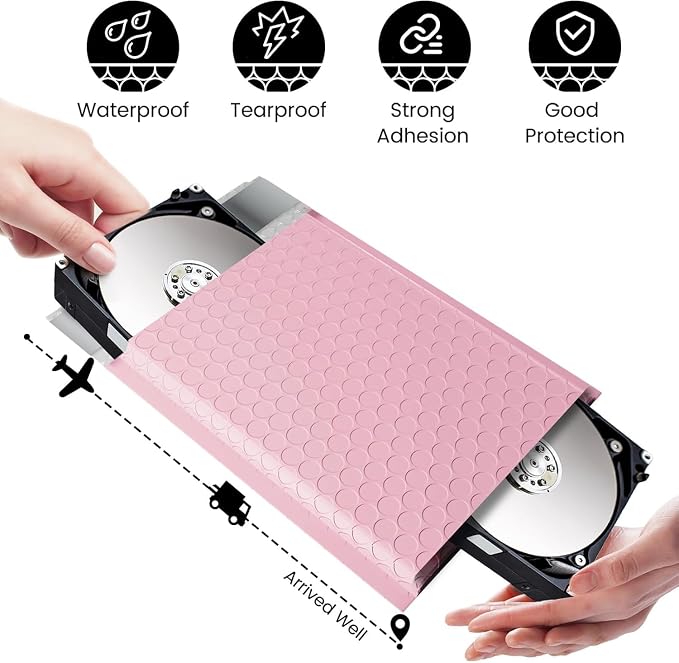 Fuxury Bubble Mailers 6x10" Light Pink Padded Envelopes 1000Pack | Strong Adhesion Thick Padded Mailers for Small Business Mailing Small Items,Jewelry,Makeup