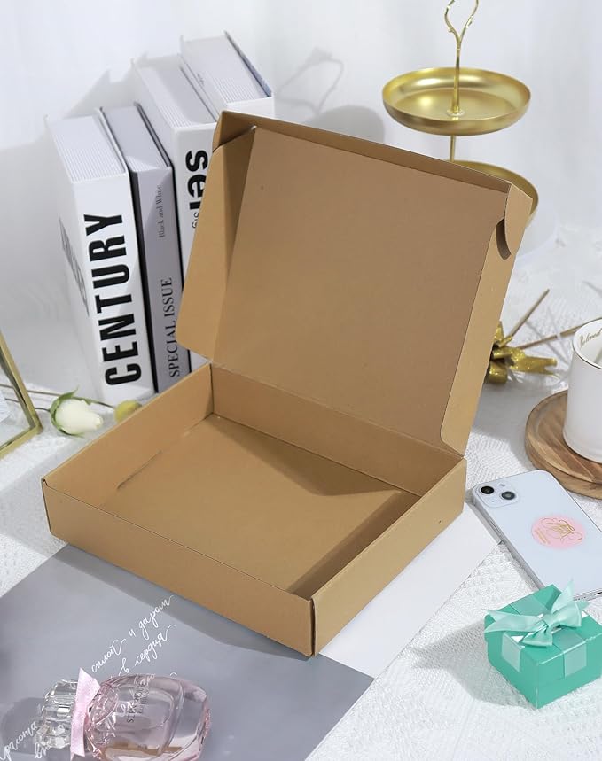 40 Pack Small Shipping Boxes, 10x8x2 Inch Brown Cardboard Boxes for Small Business