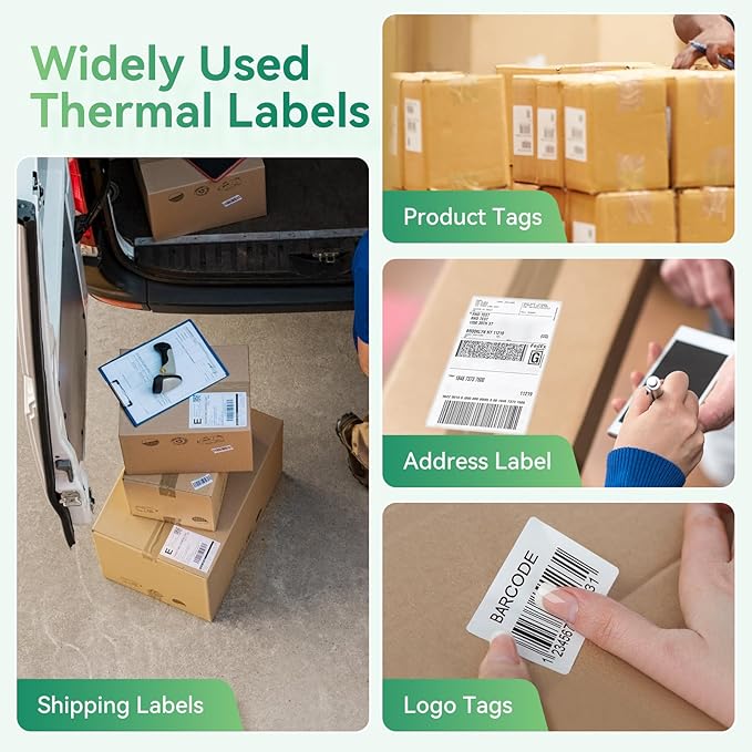 iDPRT Shipping Labels - 4x6 Thermal Direct Address Labels, Fan-Fold, Strong Adhesive, 500 per Stack, Compatible with JADENS,MUNBYN,Nelko,Phomemo,KNAON,iDPRT Thermal Label Printers