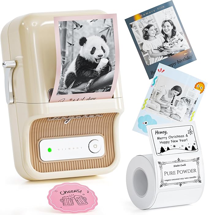 NIIMBOT B21 Pro Label Maker with Tapes, 300DPI HD Label Printer, Sticker Maker for Home Organization, Photo Print, Study Graphics, Scrapbook, White