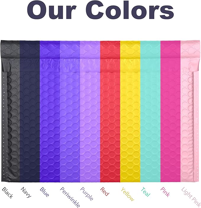 Black Side-Loading Bubble Mailers 10 x 7 Inches,Self-Seal Padded Mailing Envelopes, Pack of 27