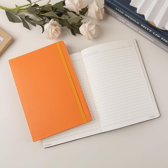 Lined Journal Notebook for Work with 160 Pages, 5.6" x 8" Hardcover Notebooks Journals Medium Size for Writing Women Men