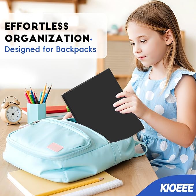 48 Pcs Plastic Folders with Pockets and Prongs (Black),Fit Letter Size Paper,Business Card Slot,2-Pocket Folder for School Office or Home,Durable Acid-Free Poly,Back to School Supplies Bulk