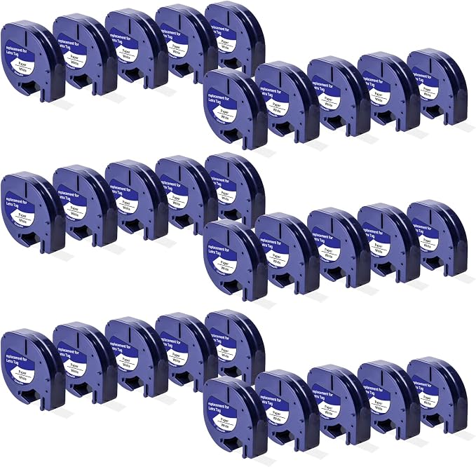 Hehua Compatible with Dymo 91330 12mm Label Maker Tape 30PK Refills 10697 | 1/2 inch; 12mm label;Dymo LT 91330; Black ink on White; For Label Manager LT-100H 100T 110T 200B QX50 XM 2000