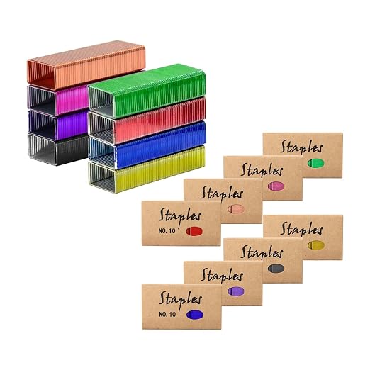 8000 No.10 Staples #10 Colored Staples | Mini Stapler Refill, Smaller Than Standard Staple