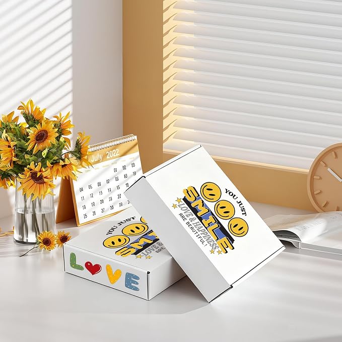 12x9x2 Inches Shipping Boxes Set of 25, White Corrugated Cardboard Boxes, Mailer Boxes for Small Business