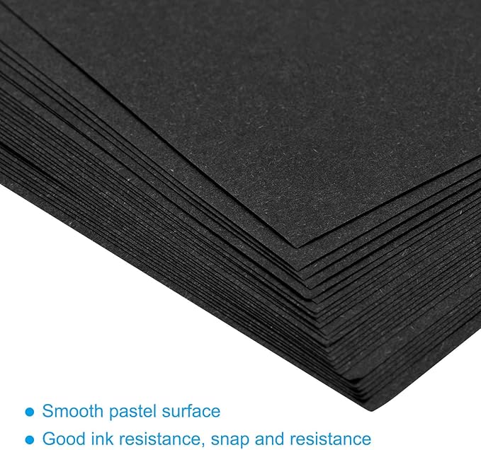 MECCANIXITY 100 Sheets Colored Copy Paper 8.3 x 5.8 Inch Printer Paper 80gsm Black for Office Printing, Document Copying, Invitations, Forms, Art Projects