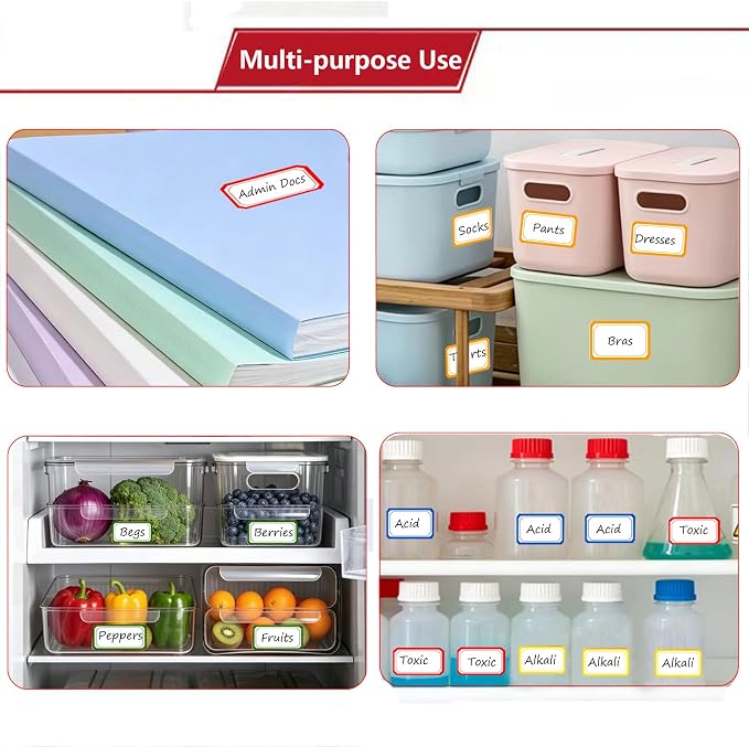 1740PCS Colorful Self Adhesive Labels Stickers,Blank Name Rectangular Tags, Round Colored Dot Stickers & Number 1-100 Color Coding Stickers for Office, School, Storage Organizing, Craft DIY