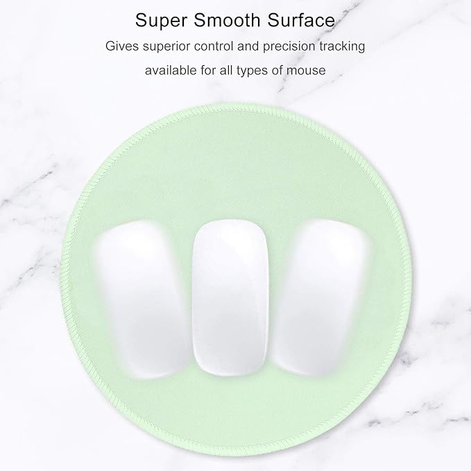 Hsurbtra Mouse Pad, Premium-Textured Small Round Mousepad 8.7 x 8.7 Inch Lake Green, Stitched Edge Anti-Slip Waterproof Rubber Pretty Cute Computer Mat for Office Home Gaming Laptop Men Women Kids