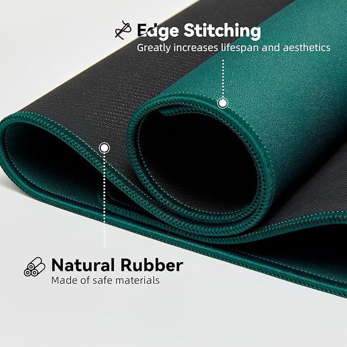 Waterproof Large Gaming Mouse Pad with Durable Stitched Edges, Non-Slip Rubber Base, Grainy Jacquard Mouse Mat Desk Pad for Home Office Gaming, 35.4''x15.7''x0.12'', Matte Green